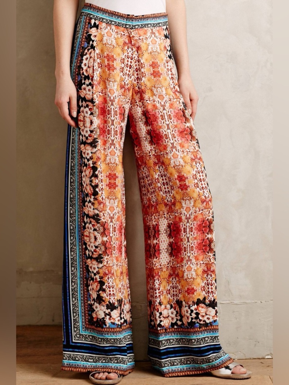 Anthropologie | Ranna Gill Bohemian Airy Samaire Wide-Leg pant Sz 12